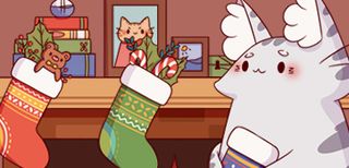 DIY. 3D postcard. Cat and fireplace